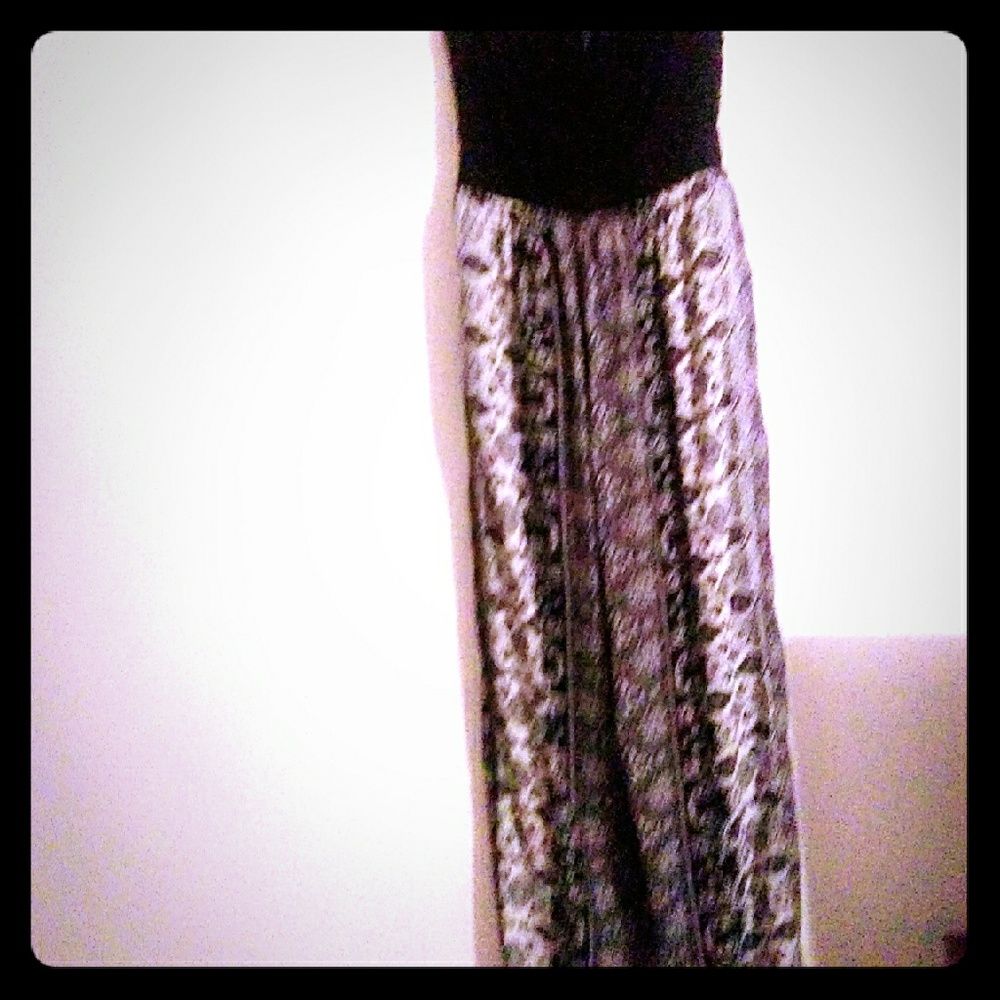 Size large black, gray, and white  pants romper
